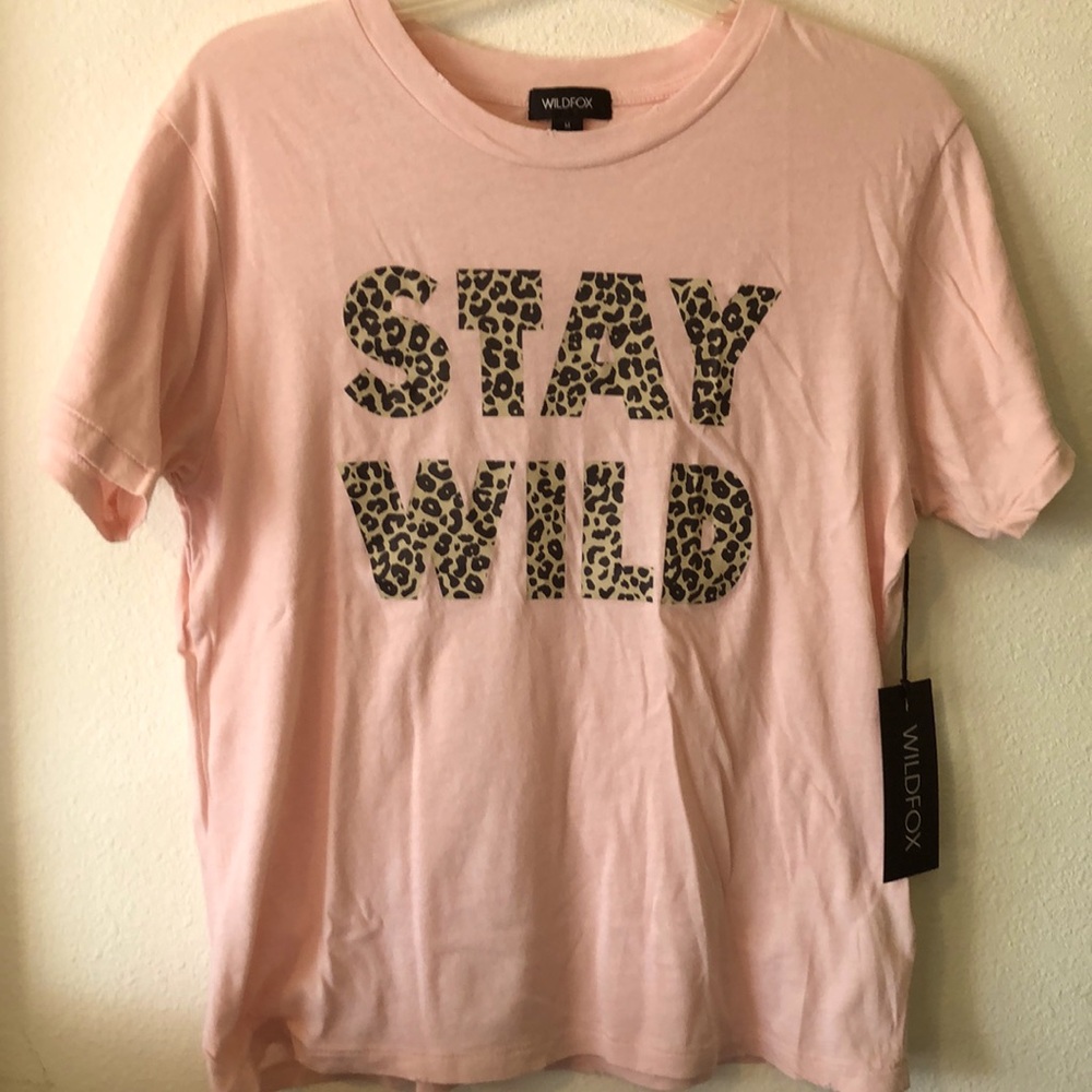 WildFox Stay Wild Distressed Tee  size Medium - Picture 2 of 12